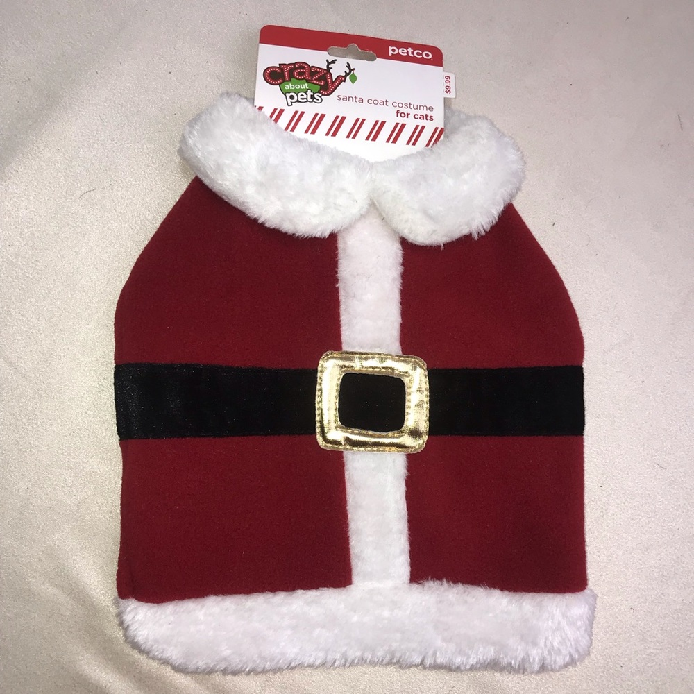 Cat Pet Animal Santa Jacket Coat Costume Christmas